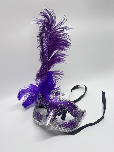 Purple And Silver Mask Masquerade Costume Party Carnival Mardi Gras Venetian - Bild 5 von 8