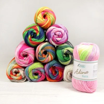 (53€/kg) 100 gr ADINA BATIK v Rellana 100 % Baumwolle mit schönem Farbverlauf - Bild 1 von 3