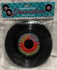 Molded Plastic Decoration - 3 Pack Printed Records - 9" Diameter - 048419022039