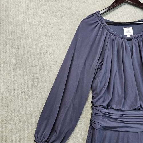 Suzi Chin for Maggie Boutique Dress Women’s Size 4 Navy Long Sleeve - Picture 2 of 11