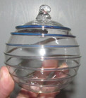 Artisan Hand Blown Swirl Iridescent Witches Ball Christmas Glass Ornament Bands — photo 2