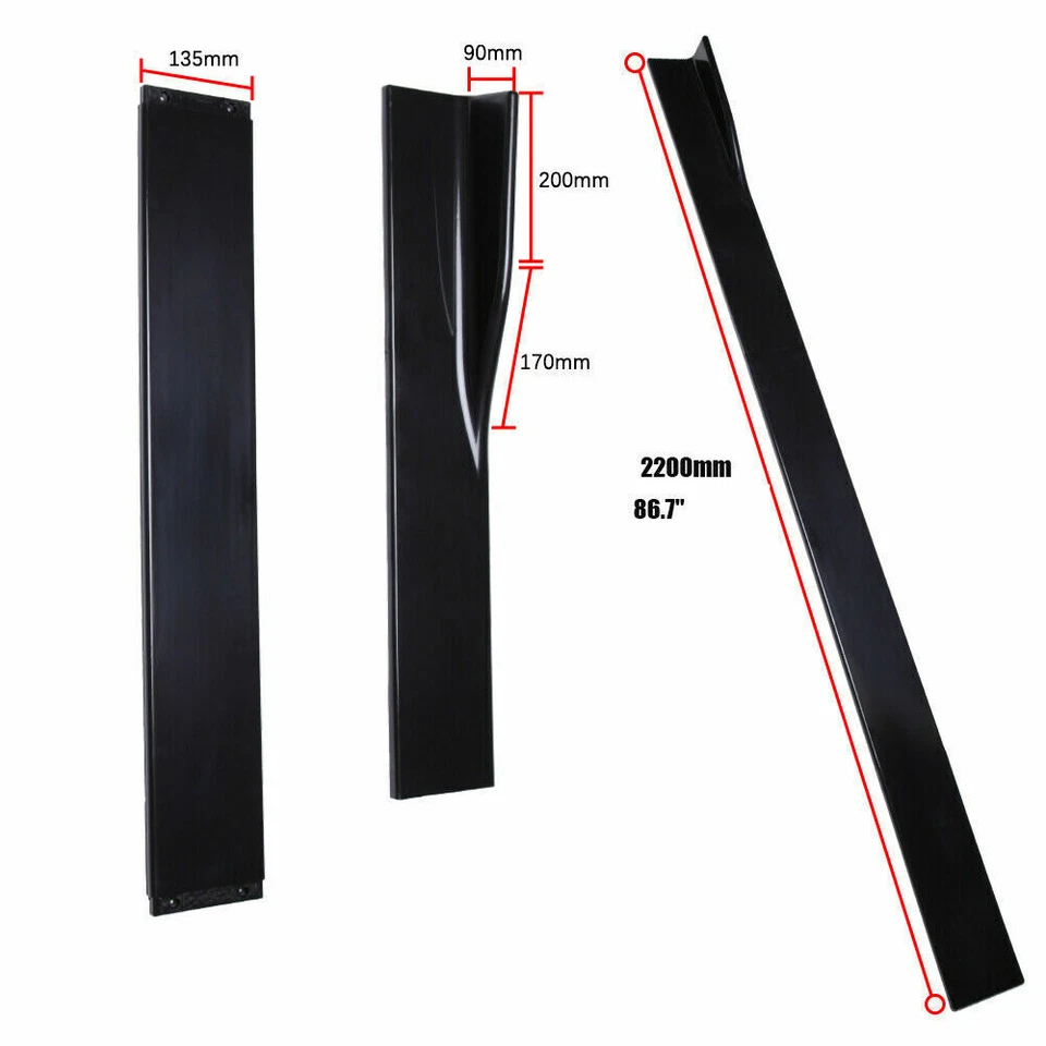 86.6'' Gloss Side Skirts Rocker Splitter Lip For Mercedes Benz A-Class W176 W177 - Image 3 of 4