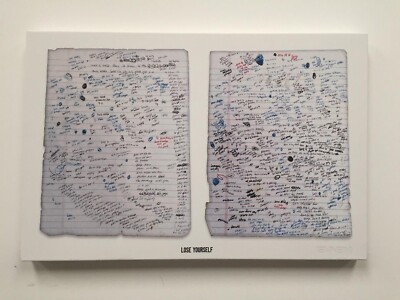 Eminem Shady Lose Yourself lryics Signed Canvas 143/300 | eBay