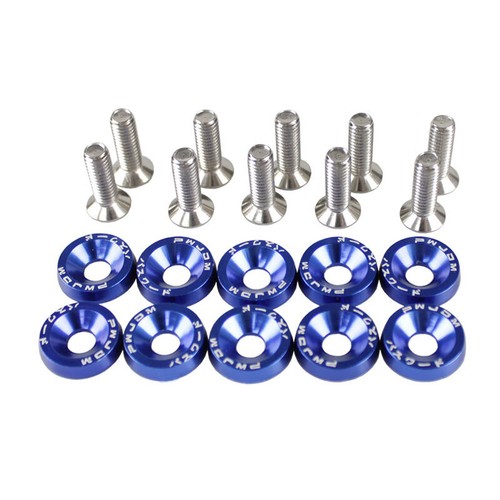 10/20/40/100PC JDM Billet Aluminum Fender Bumper Washer Bolt Engine Bay Dress Up - Picture 14 of 19