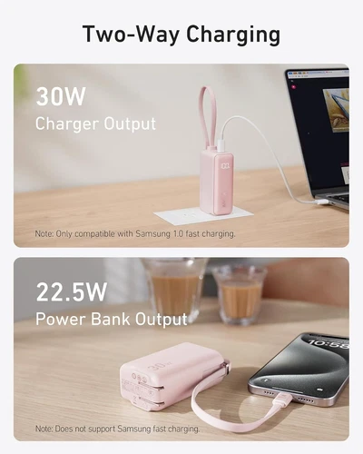Anker 3-in-1 Power Bank 5000mAh 30W Max Wall Charger Built-in USB-C Cable|Refurb - Picture 4 of 6