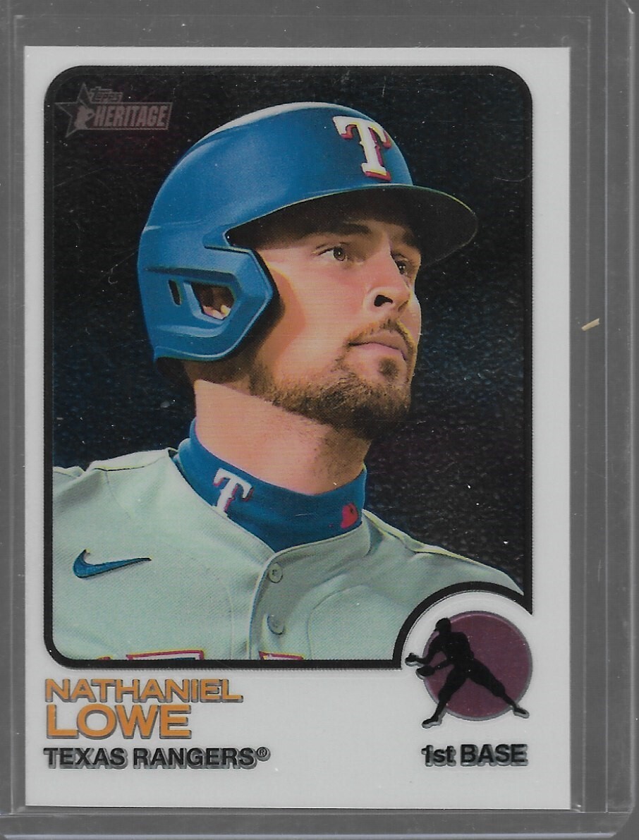 2022 Topps Heritage High Number Nate Lowe #608 Chrome Parallel /999