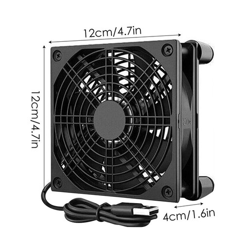 HOT 120mm 5V USB Powered PC Router Dual Cooling Fans w/Speed Controller High Fan - Picture 13 of 18