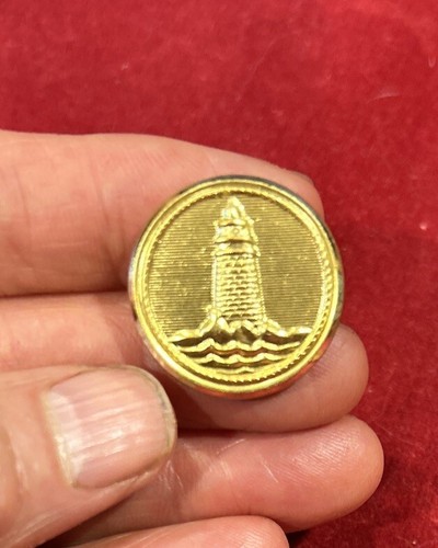Single Large Button, United State Lighthouse Service USLHS Waterbury Conn Co - Picture 1 of 12