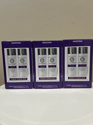 X3 Go Gray Purple Toning Duo - Shampoo and Conditioner, 6 oz Each - Sealed