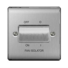 Brushed Steel Chrome Switches & Sockets - Full Matching Range BG Nexus