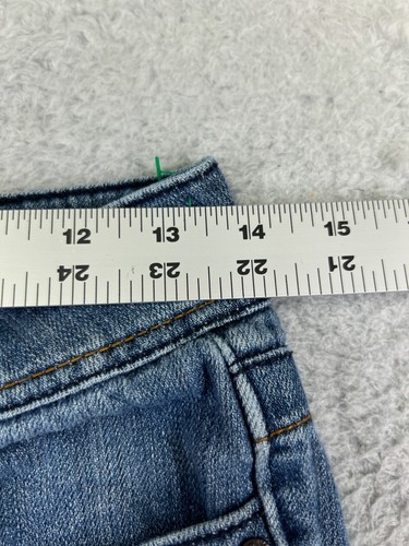 Refuge Pants Womens 3 Blue Denim Jeans Embroidered Bootcut Flare Cotton 25x32 - Picture 11 of 15