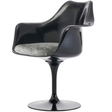 Black Chelsea Style Armchairs With Luxurious Seat Cushion - Set Of 4