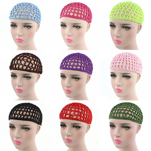 Frauen Mesh Haarnetz Häkeln Cap Snood Schlafen Nacht Abdeckung Turban Hut : - Bild 2 von 26