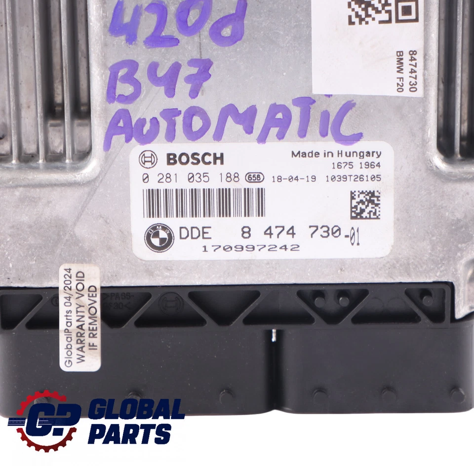 BMW F20 F21 F30 F31 LCI 120d 320d Diesel B47 190HP ECU DDE 8474730 Automatico - Immagine 4 di 4