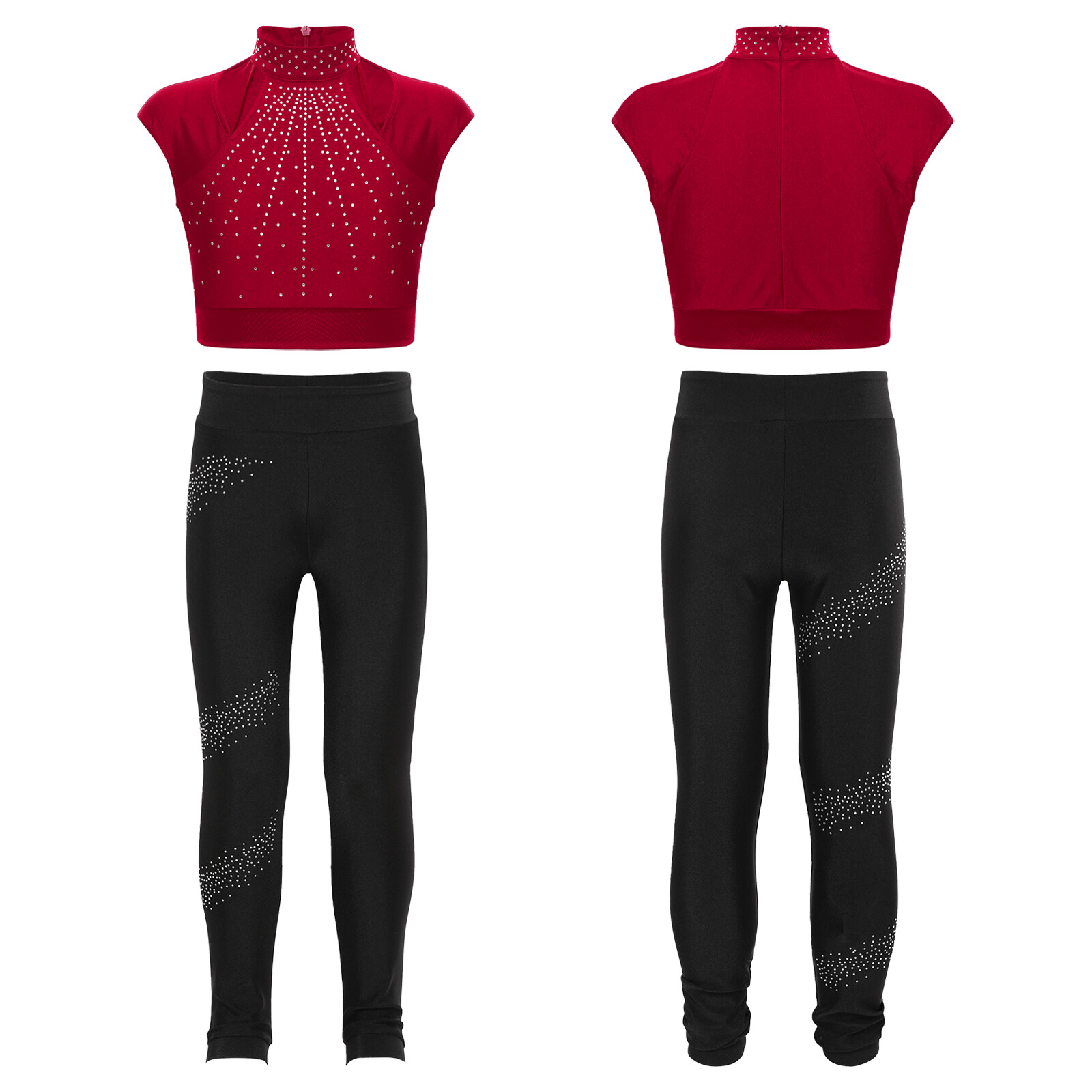 Kids Girls Sportwear Crop Top Clothing Sets Sleeveless Tracksuits