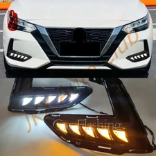 For Nissan Sentra 20-2023 n 2PCS LED DRL Daytime Running FogLight Dynamic Signal