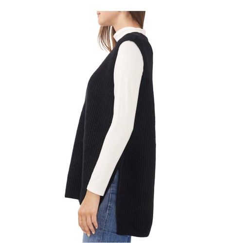 VINCE CAMUTO WOMEN'S OVERSIZED VEST Black LONG SLEEVELESS SIZE X-Large New XL - Picture 2 of 5