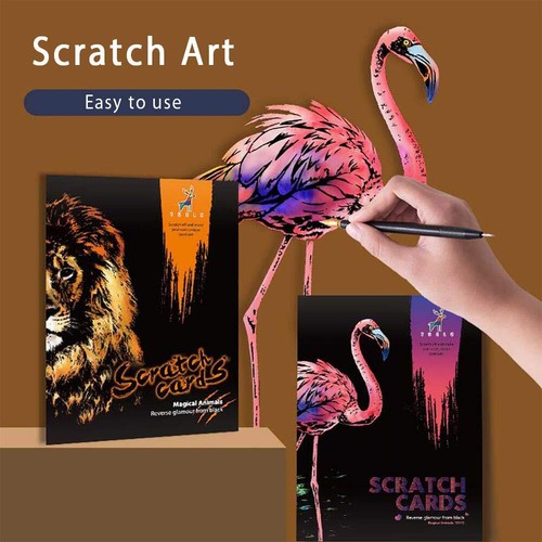 Scratch Painting Scratch Art Rainbow Paper A4 for Adults and Kids DIY Art Cra... - Picture 2 of 7