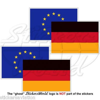 EU/Deutschland Flaggen-Aufkleber – 2 Stück, 7,6 Cm, Vinyl, Wetterfest
