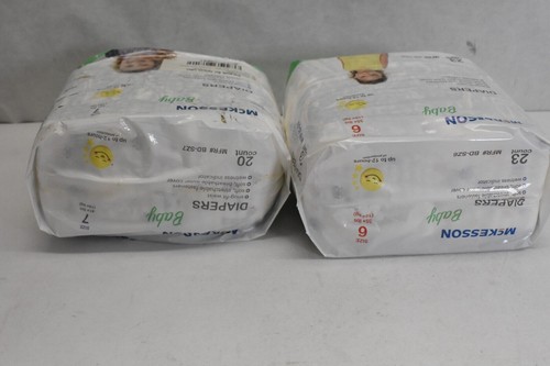 Sombrero para bebé McKesson talla 6 y 7 35 libras 41 libras. Pañales de 43 unidades BD-SZ7 - Imagen 4 de 5