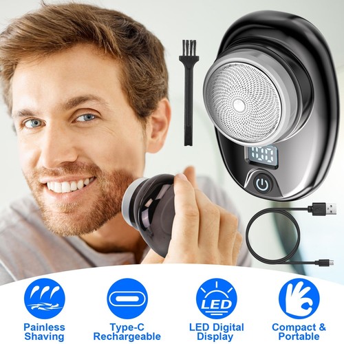 Mini-shave Portable Electric Shaver for Men USB Rechargeable LED Digital Display - Picture 23 of 42