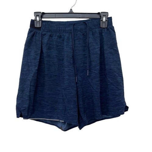Lululemon Herren Surge Shorts 6" gefüttert meliert blau Größe Small sportlich