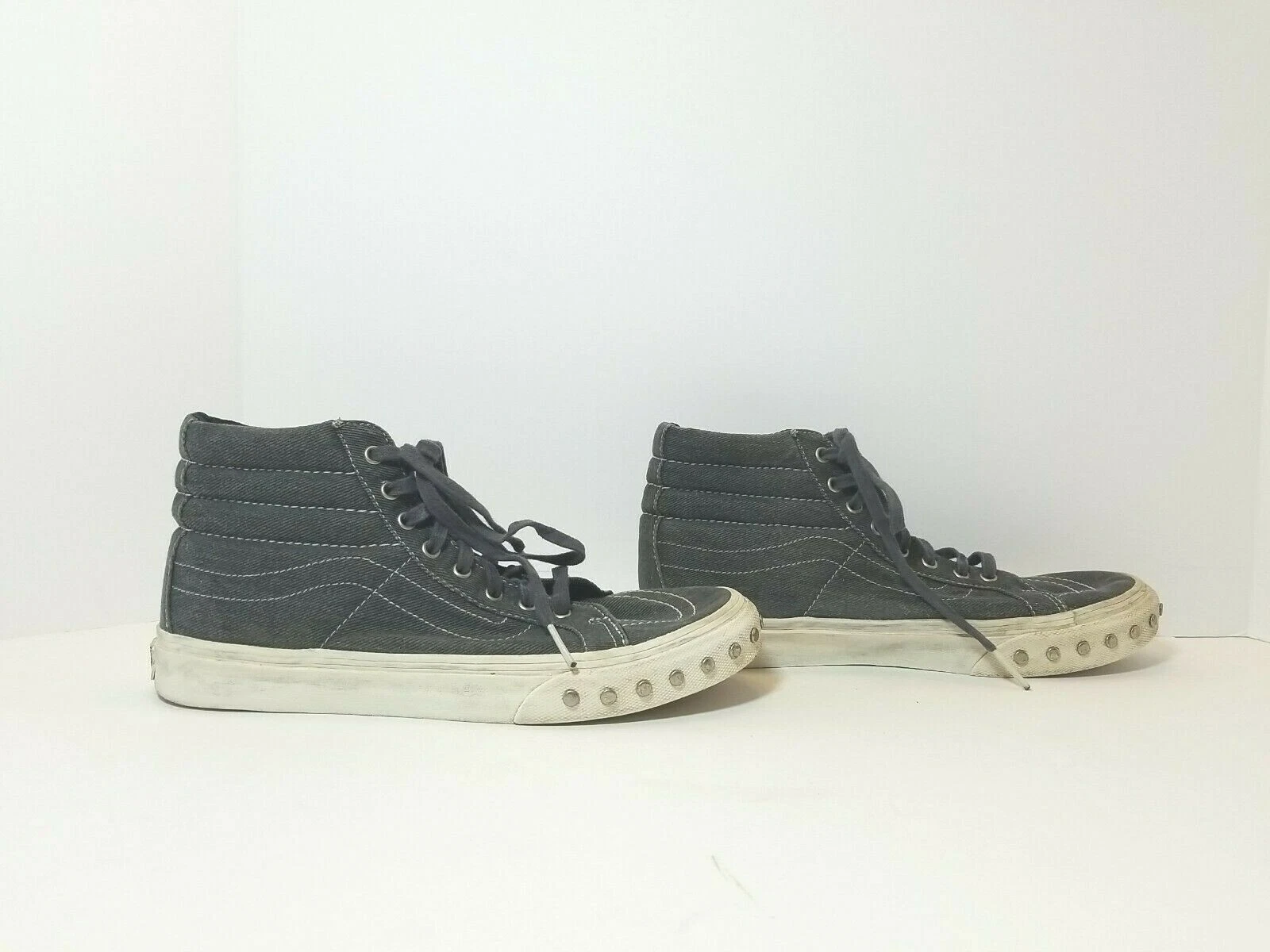 Vans OTW Sk8 Hi Slim Overwashed Gray Graphite Studded Women's 9.5 Men's 8
