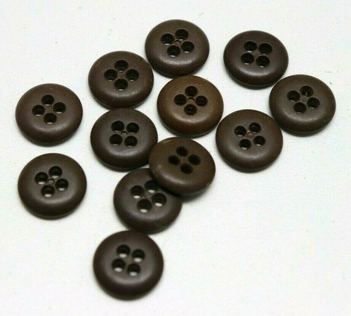 WWII US plastic buttons 5/8 inch 16mm 24L dark brown lot of 12 B9253 - Picture 3 of 9