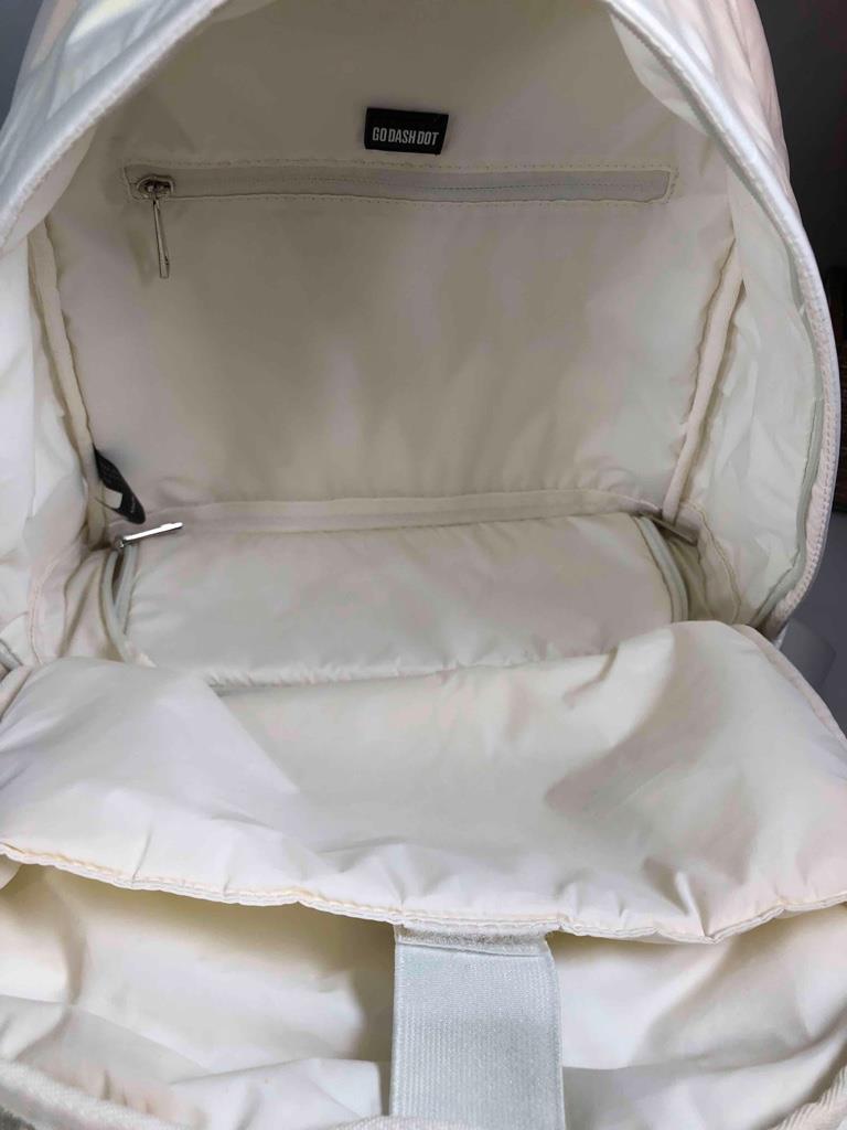 Go Dash Dot Iridescent White Maya Backpack and Crossbody Bag. GO Dash Dot Maya Backpack Handbag in Iridescent White - 1242VA main image 4