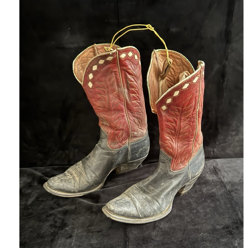 Tony Roma early 1900’s Vintage Mens Leather Western Cowboy Boots Hand Made