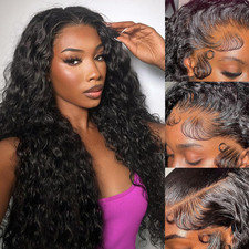 Sbdsbd 28Inch 13X6 Deep Wave Lace Front Wigs Human Hair 200 Density Deep Wave