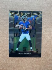 2018 Panini Select Lamar Jackson Concourse Rookie Card RC Baltimore Ravens Raw. rookie card picture