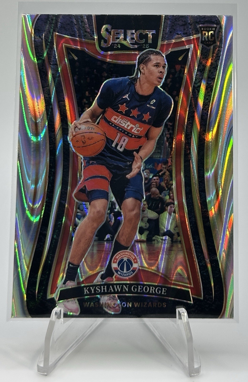 2024-25 Select Mezzanine - Kyshawn George Wizards #374 Silver Tectonic Prizm RC