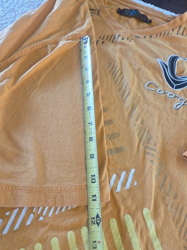 Coogi Gold Embroidered Orange T-shirt Men's 4XL Streetwear Retro Fashion HipHop - Picture 6 of 9