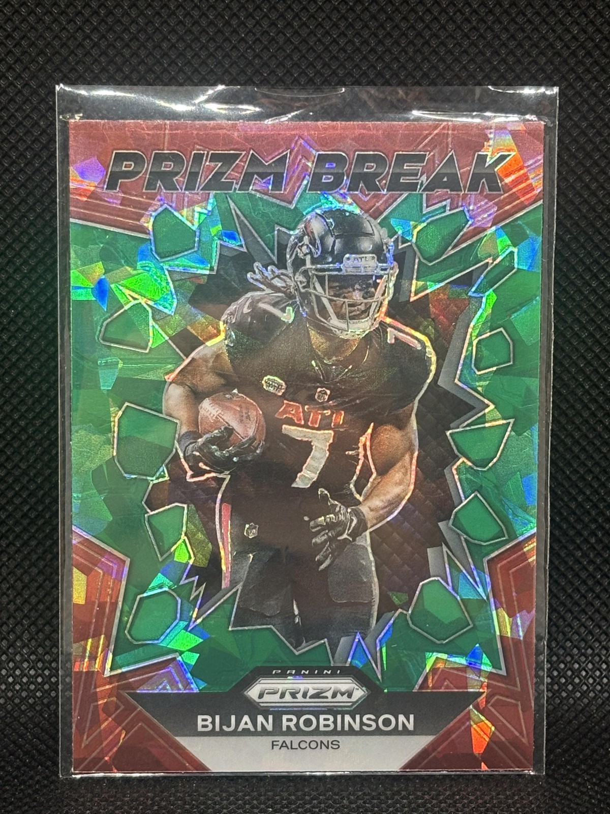 2023 Panini Prizm Bijan Robinson Prizm Break Green Ice #PB-8 - Atlanta Falcons