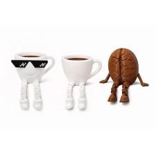 3D gedrucktes Kaffee Figuren Set – Coffee Corner Deko – Tasse & Bohne – Geschenk