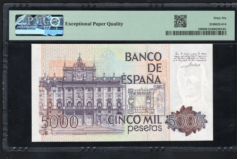 España, 5000 Pesetas P 160 1979-10-23, UNC 66 EPQ, PMG Foto 2 de 2