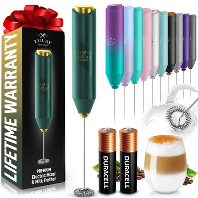 #ad Zulay Kitchen Milk Frother Handheld with 2 Duracell AA Batteries – Electric $13.26