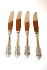 Set of 4 Wallace Sterling Silver “Grand Baroque” Knives – Unused Condition