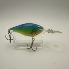 Vintage Fishing Lure Rapala Risto Rap Chartreuse & Blue Nice Condition Free Ship