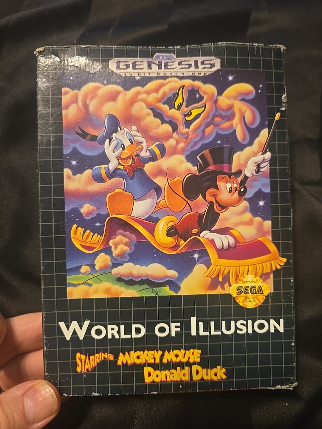 World of Illusion Sega Genesis Complete w/ Cardboard Box, Manual Game Tested 
