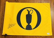 JACK NICKLAUS THE OPEN CHAMPIONSHIP CARNOUSTIE USED GOLF FLAG JSA R&A LOA RARE