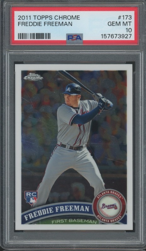 2011 Topps Chrome #173 Freddie Freeman RC Rookie Gem Mint PSA 10