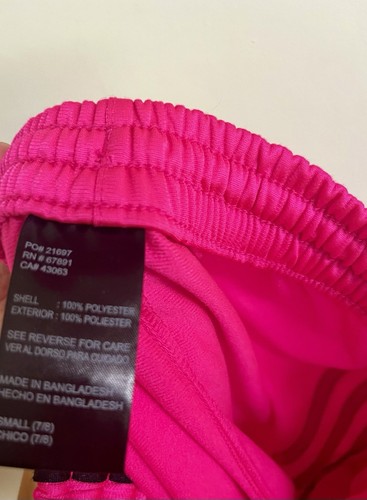 Adidas Track Suit Girls Pink Zip Up Jacket Matching Pants Pink Sz 7/8 - Picture 4 of 9