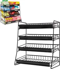 Candy Display Rack, 4 Tier Candy Organizer, Snack Organizer for Countertop, S...