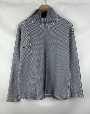 Cos Damen Avantgarde Gestreifter High Neck Cotton Sweater Pullover Gr.S