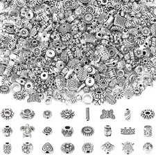 UPINS Tibetan Silver Spacer Beads, 1000Pcs Metal Small, Silver-1000