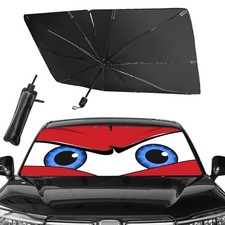 Upgraded Car Windshield Sun Shade Umbrella, Car Shade Front Windshield Sun Red