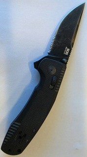 SOG SOG TAC XR Black Folding Knife Partial Serrated D2 Used