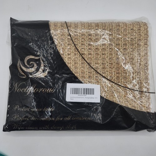 Noctiflorous Braided Table Runner Jute & Paper Beige 12" x 108" Kitchen - Picture 4 of 8